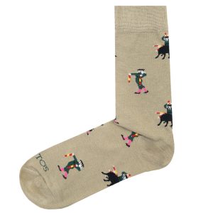 Calcetín banderillero beige.